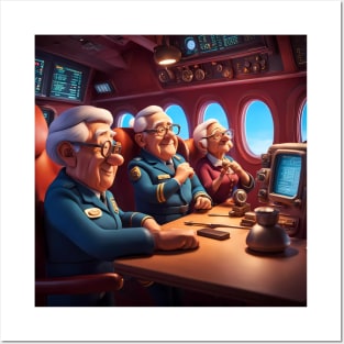 Pensioners as commercial aircrew Posters and Art